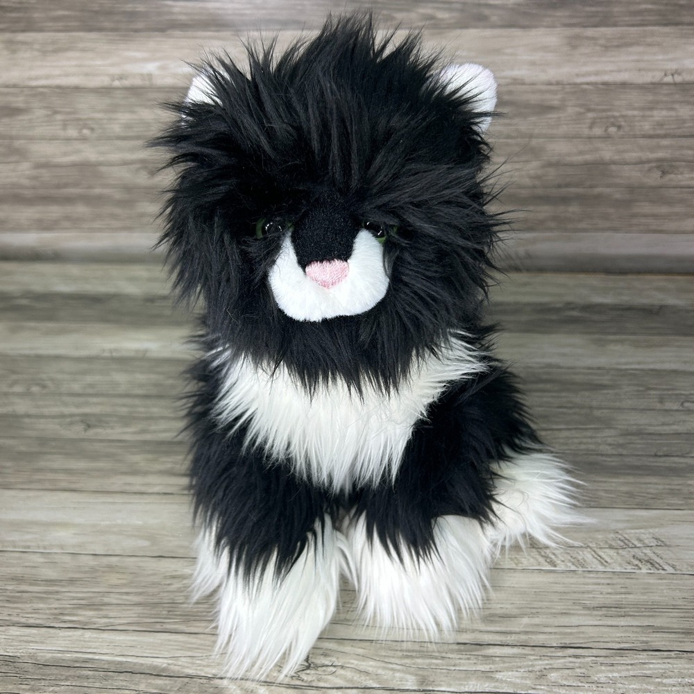 Gund Plush Stuffed Animal Black White Milan Cat Kitty Realistic